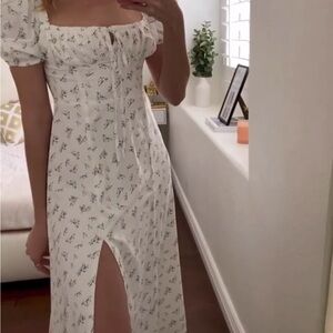 Bella Barnett White Cap Sleeve Milk Maid Dress